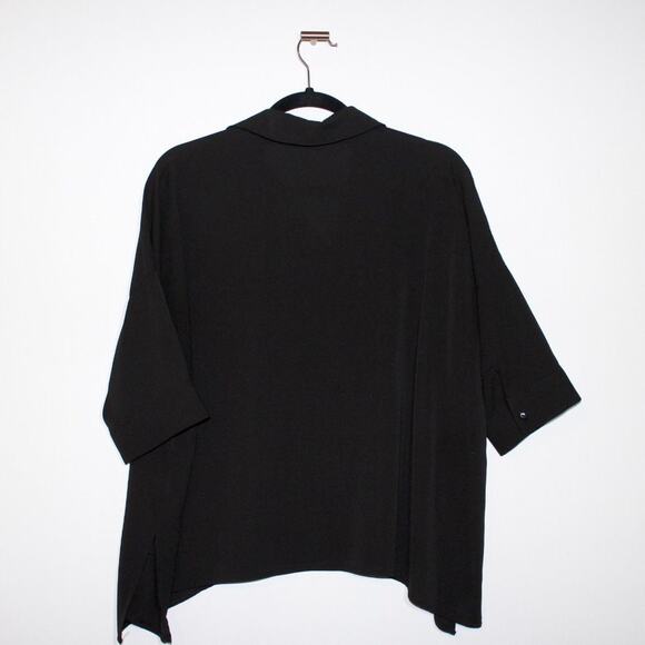 Black Button Down Blouse Size Large - Picture 2 of 2